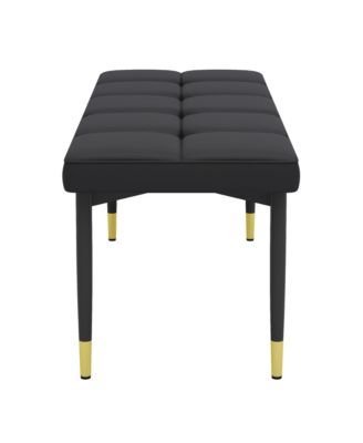 47" Faux PU & Metal Shoe Bench