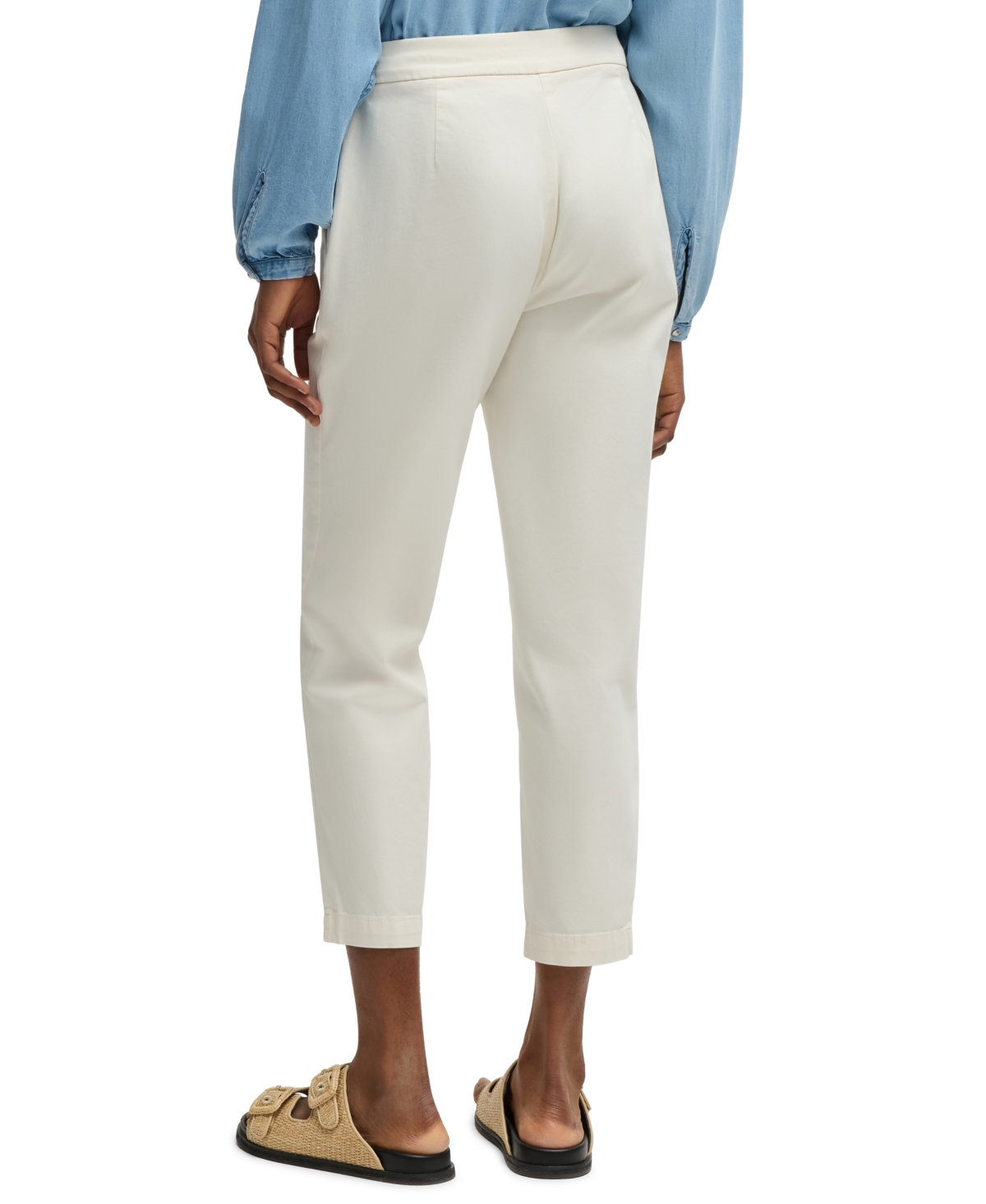 Hugo Boss Boss By  Women's Casual Satin Chino Pants In Open White