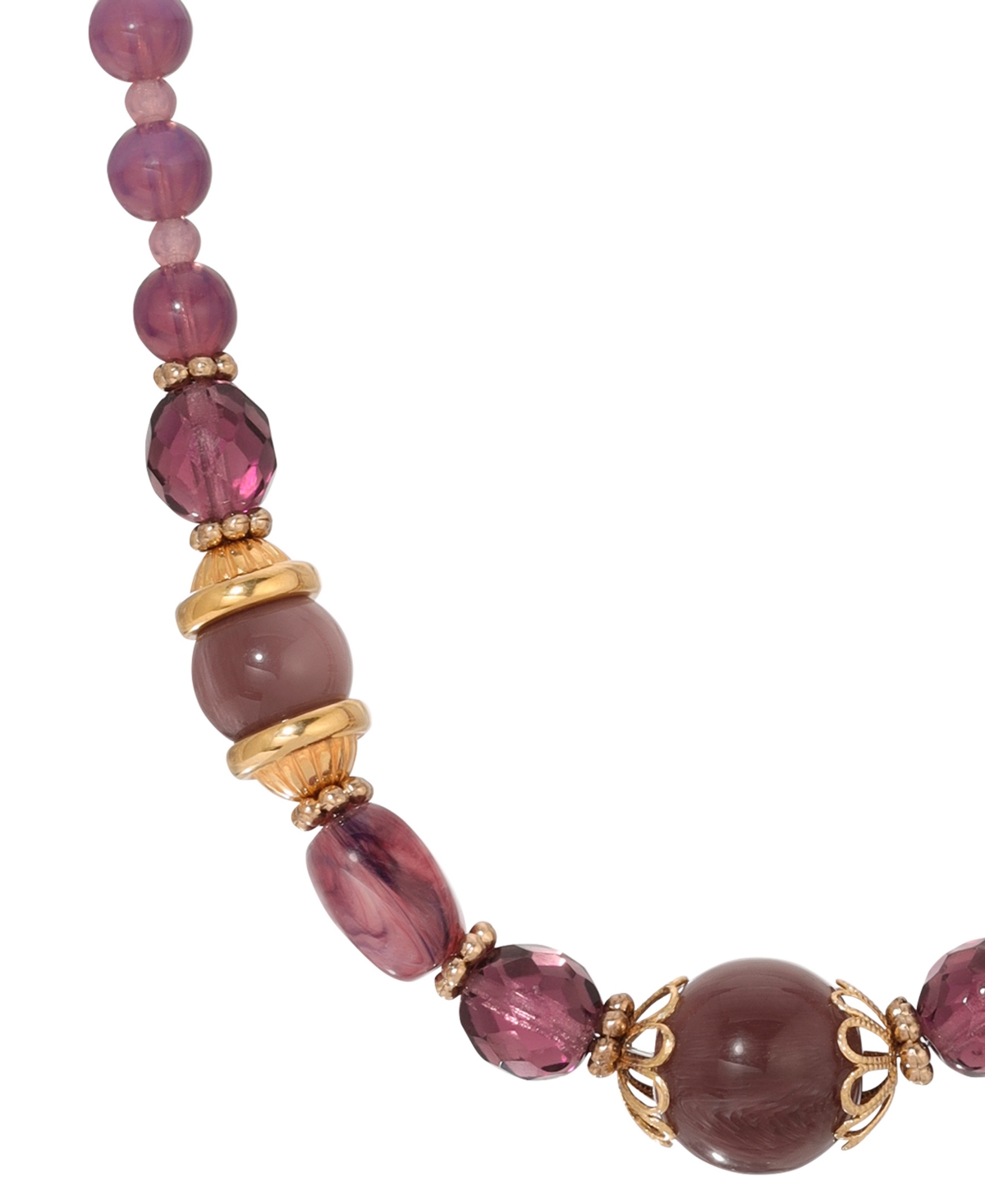 2028 Acrylic Glass Bead Strand Necklace In Purple