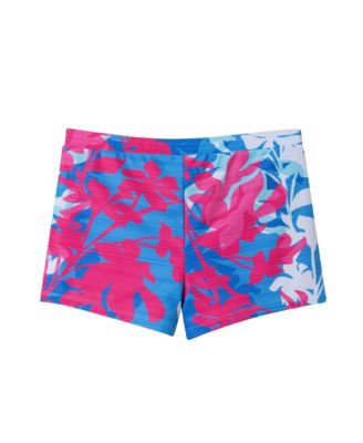 Toddler/Child Girls Pink Rashguard and Floral Print Shorts Set