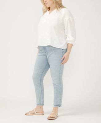 Plus Size Girlfriend Mid Rise Skinny Leg Jeans