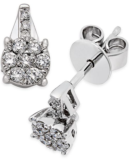 Macy's Diamond Stud Earrings (1/5 ct. t.w.) in 14k White Gold & Reviews