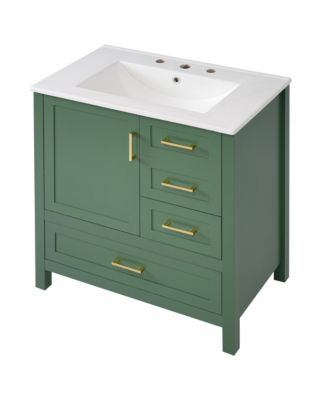 Streamdale 30" Green Bathroom Vanity Set with Sink, Storage Cabinet, Soft Close Drawers, Removable Tray