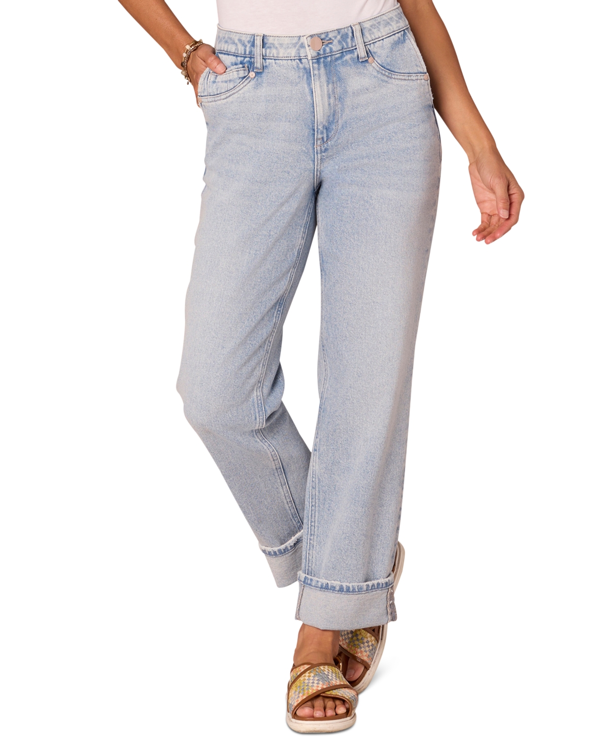 DEMOCRACY WOMEN'S "AB" SOLUTION HIGH-RISE ROLLED-CUFF BOYFRIEND JEANS 