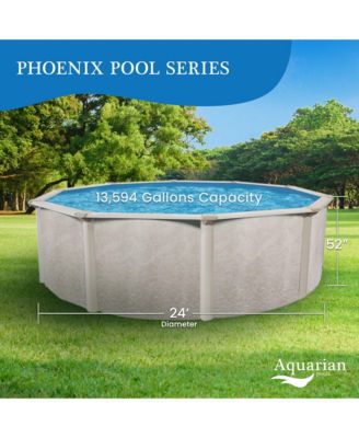 Phoenix 24' x 52" Above Ground Swimming Pool with Pump and Ladder