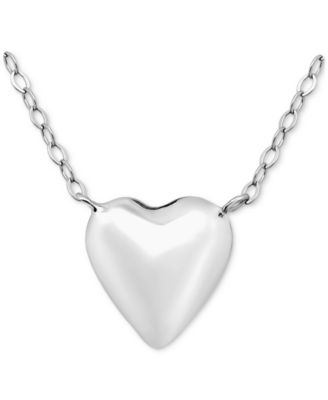 Heart Pendant Necklace, 16" + 2" extender in Sterling Silver or 18k Gold Over Sterling Silver