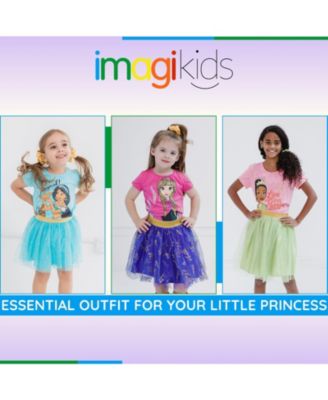 Little Girls Disney Princess Moana T-Shirt Tulle Skirt and Scrunchie 3 Piece Outfit Set