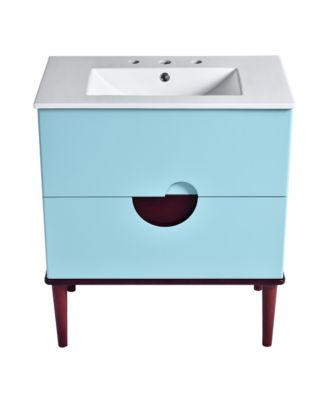 Streamdale 30" Blue Bathroom Vanity Set with Ceramic Sink and 2 Drawers