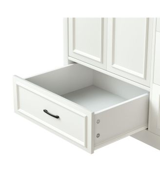 Streamdale 36" Bathroom Vanity with Sink, 2 Doors, 4 Drawers (White, 35.8"W x 19.7"D x 35.4"H)