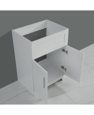 24in White Paint Free Laundry Tub Cabinet w/ Stainless Steel Combo