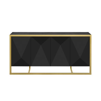 Mahogany Veneer Modern Sideboard with Unique Metal Legs,Suitable for Study,Entryway, Hallway, Living Room, Foyer