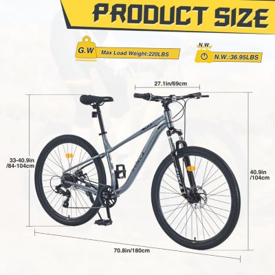 Streamdale 29 Inch Wheels Single Speed Mountain Bike, for Men Women Boys and Girls, Front Suspension, Steel Frame