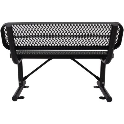 Streamdale 4 ft. Outdoor Steel Bench with Backrest BLACK