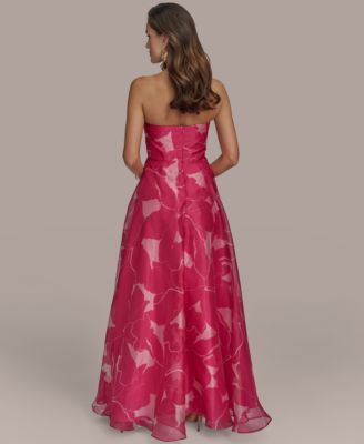 【Donna Karan New York】Floral Print Strapless Ball Gown Donna Karan New York Women's Floral Print Strapless Ball