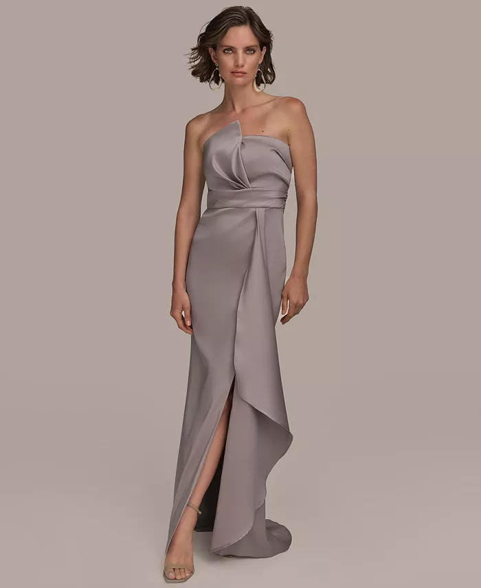Women's Asymmetric Twist Strapless Gown - thumbnail 2