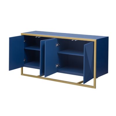 Modern Sideboard with Mahogany Veneer and Unique Metal Legs for Entryway, Living Room or Study