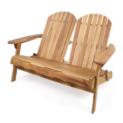 Streamdale Acacia Wood Outdoor Adirondack Loveseat Timeless Style and Comfort