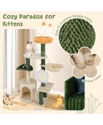 Modern Cat Tree with Plush Top Perch Stylish & Cozy Kitty Tower for Indoor Cats