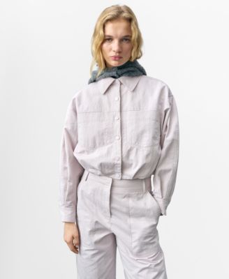 MANGO - Women's Gathered Denim Jacket