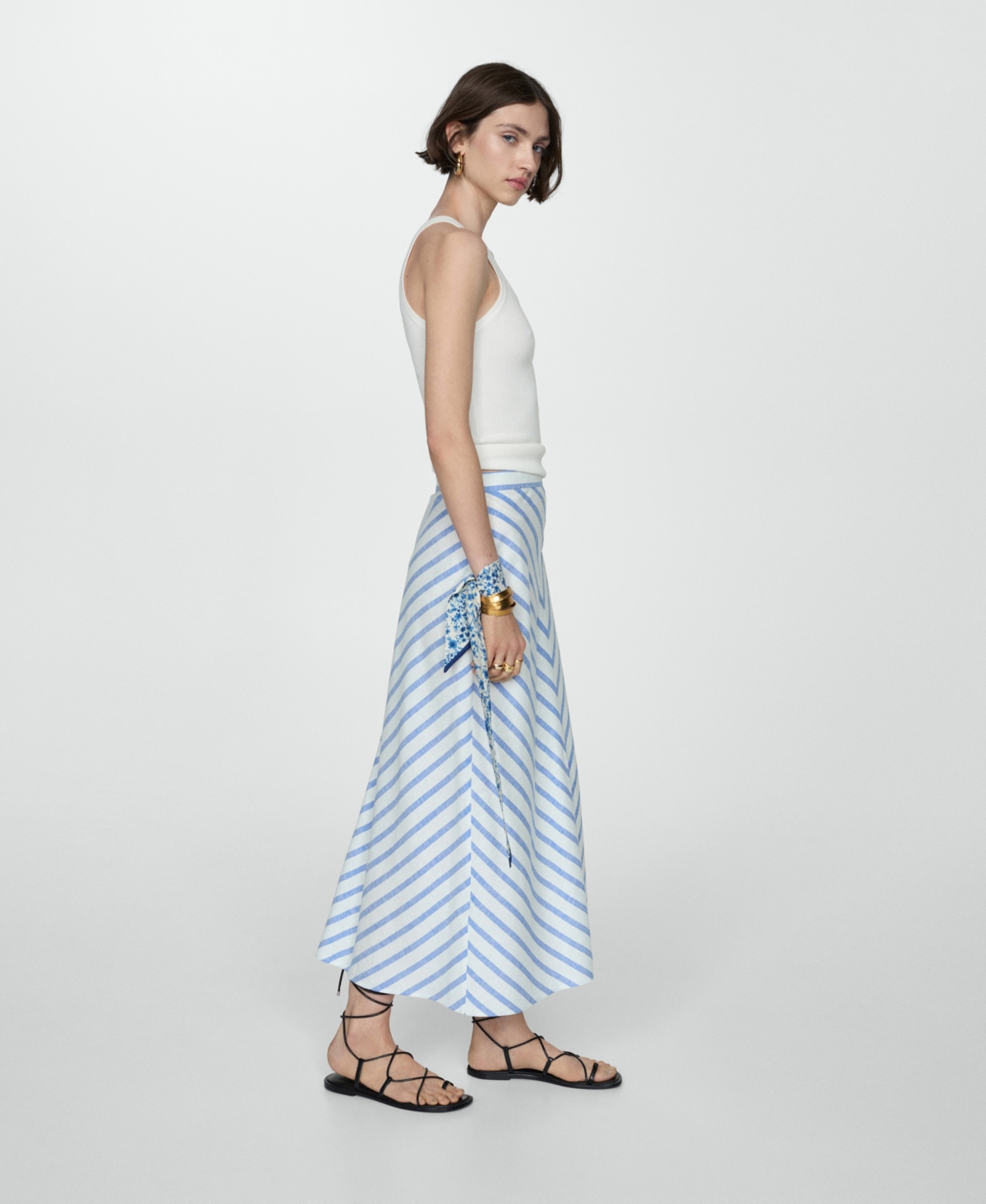 Mango Women's Printed Slit Skirt