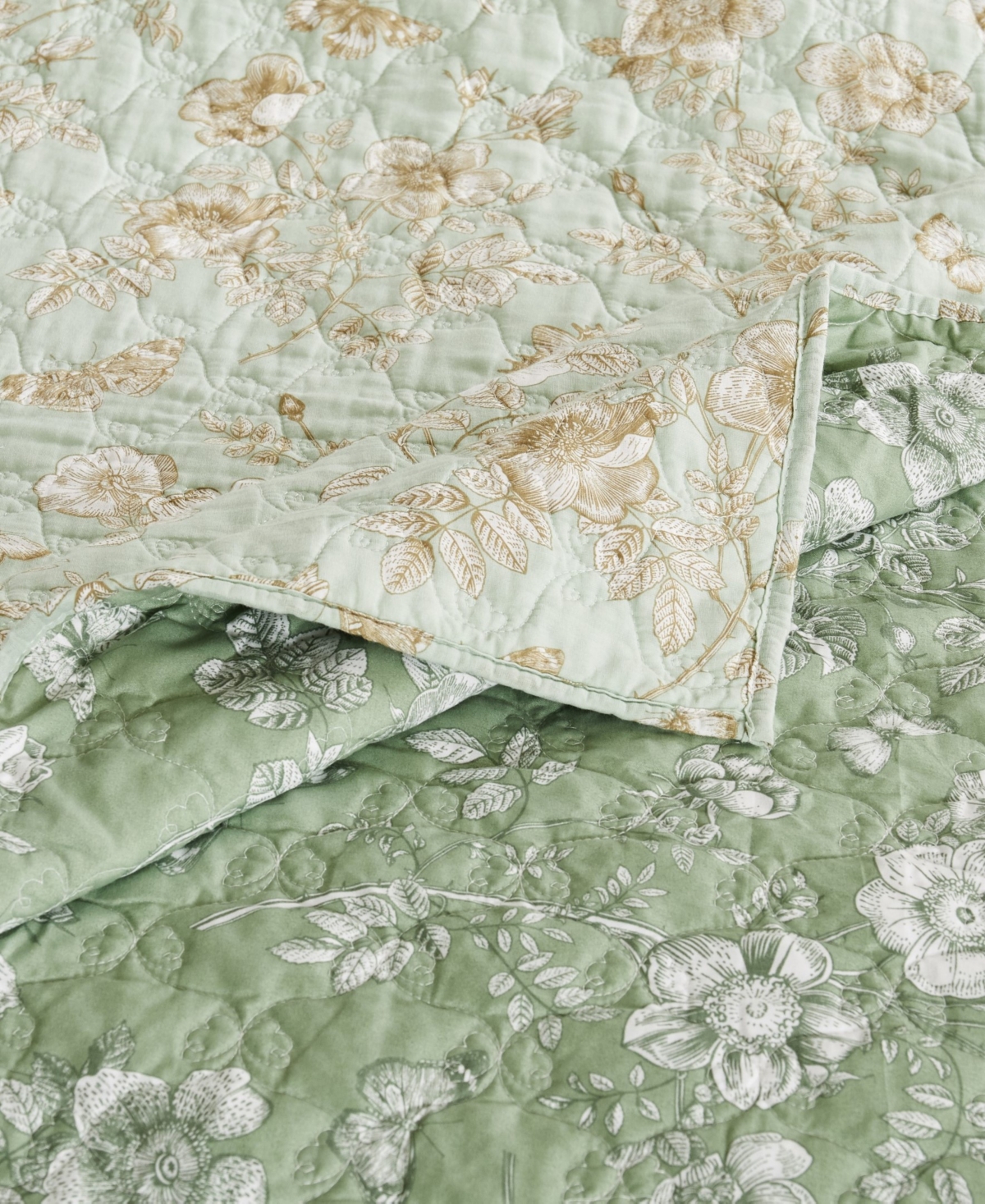 Greenland Home Fashions Olivia Garden Toile 2-pc. Quilt Set, Twin In Mint