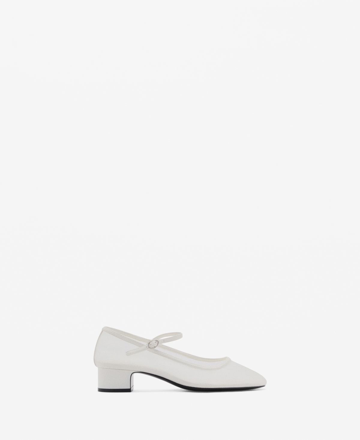 Mango Mesh Shoes With Buckle Strap White In White