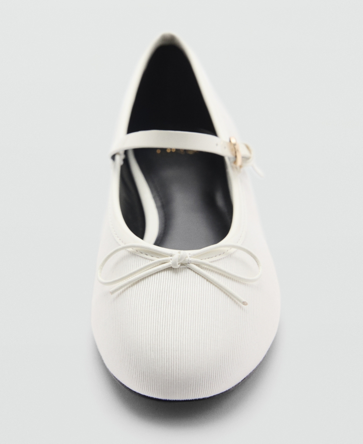 Mango Ballerinas With Strip And Bow Detail White In White