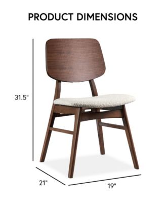 2-Pc. Sandy Cove Boucle Fabric Padded Dining Chair Set