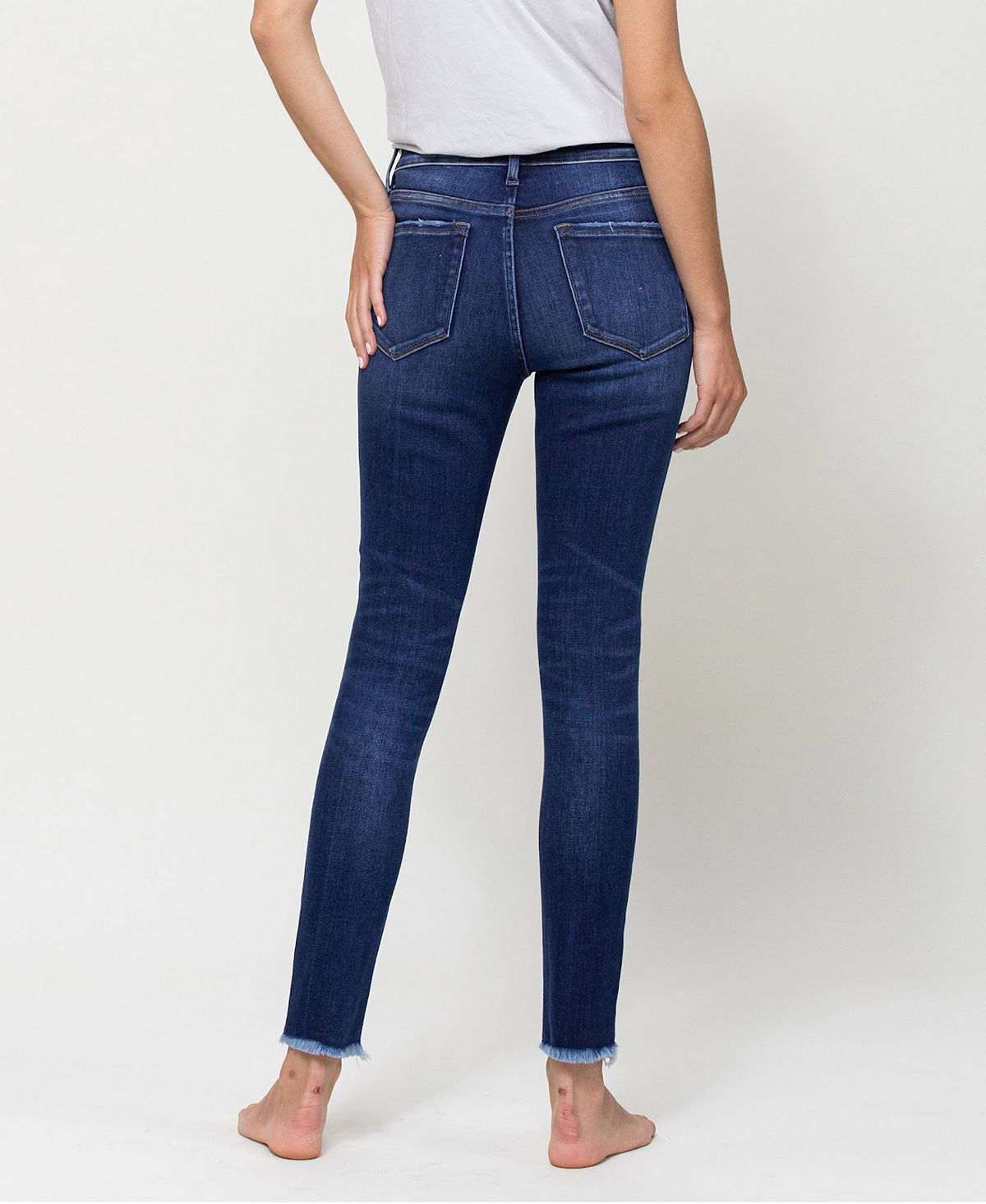 Vervet Women's Mid Rise Ankle Skinny Jeans view 3 — MAYCSS fashion products