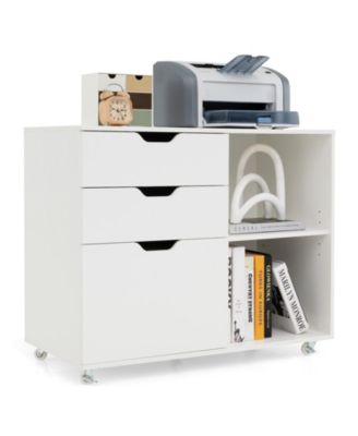 3-Drawer File Cabinet with Adjustable Shelf and Wheels for Letter