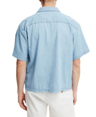 Men's Denim Box Fit Short Sleeve Shirt