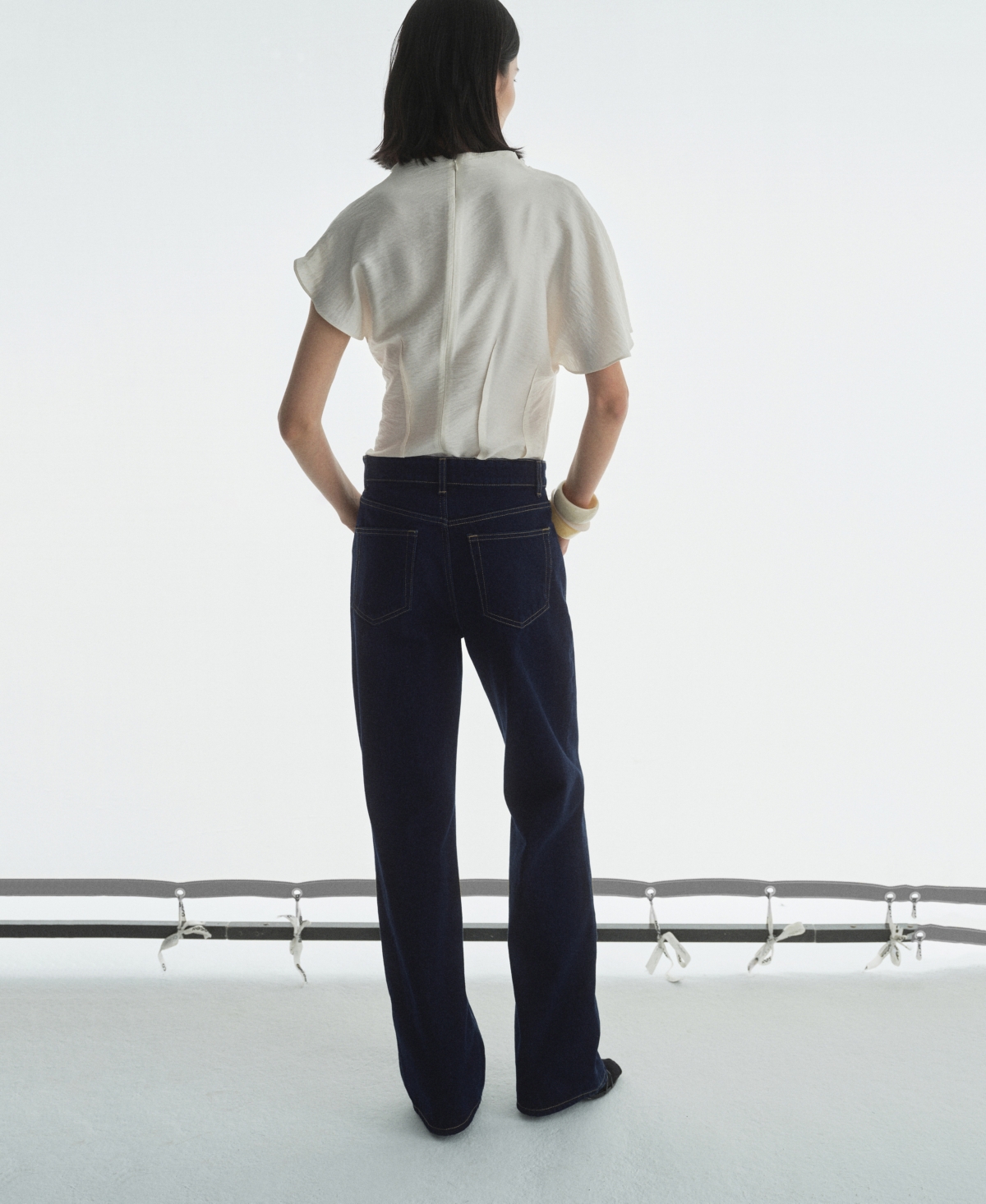 Mango Women's High-waisted Straight-fit Rinse-wash Jeans In Open Blue