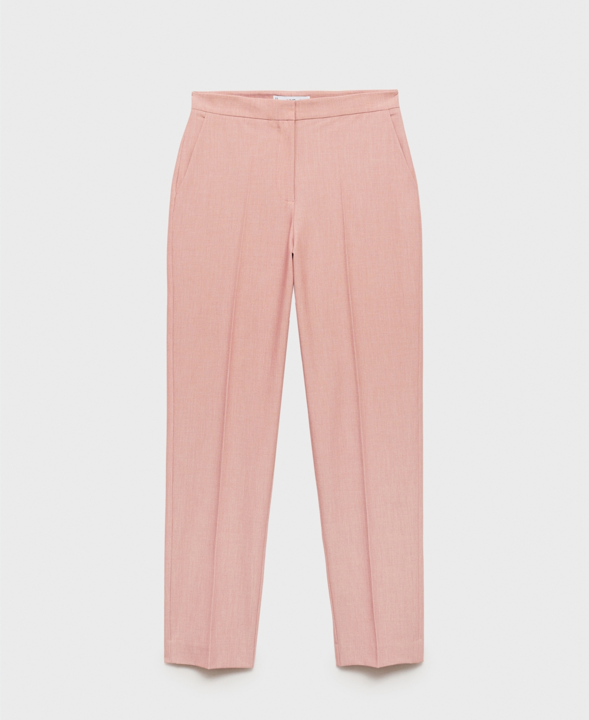 Shop Mango Women's Straight Suit Trousers Pants In Pastel Pink