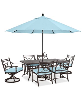 Wythburn Outdoor Dining 7pc Set (72"x 38" Table & 4 Scroll Dining Chairs & 2 Scroll Swivel Chairs), Created for Macy's  