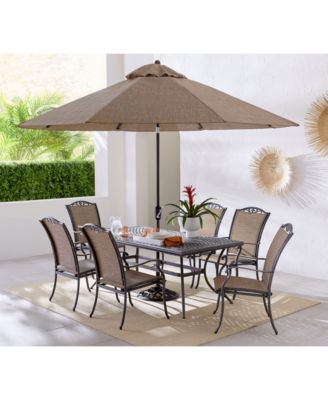 Wythburn Outdoor Dining 7pc Set (72"x38" Table & 6 Filigree Sling Dining Chairs), Created for Macy's