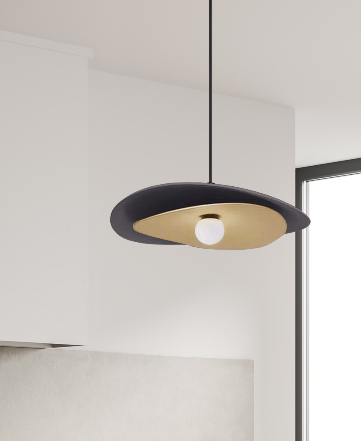 Dainolite 20" Metal Paven Led Pendant In Matte Black