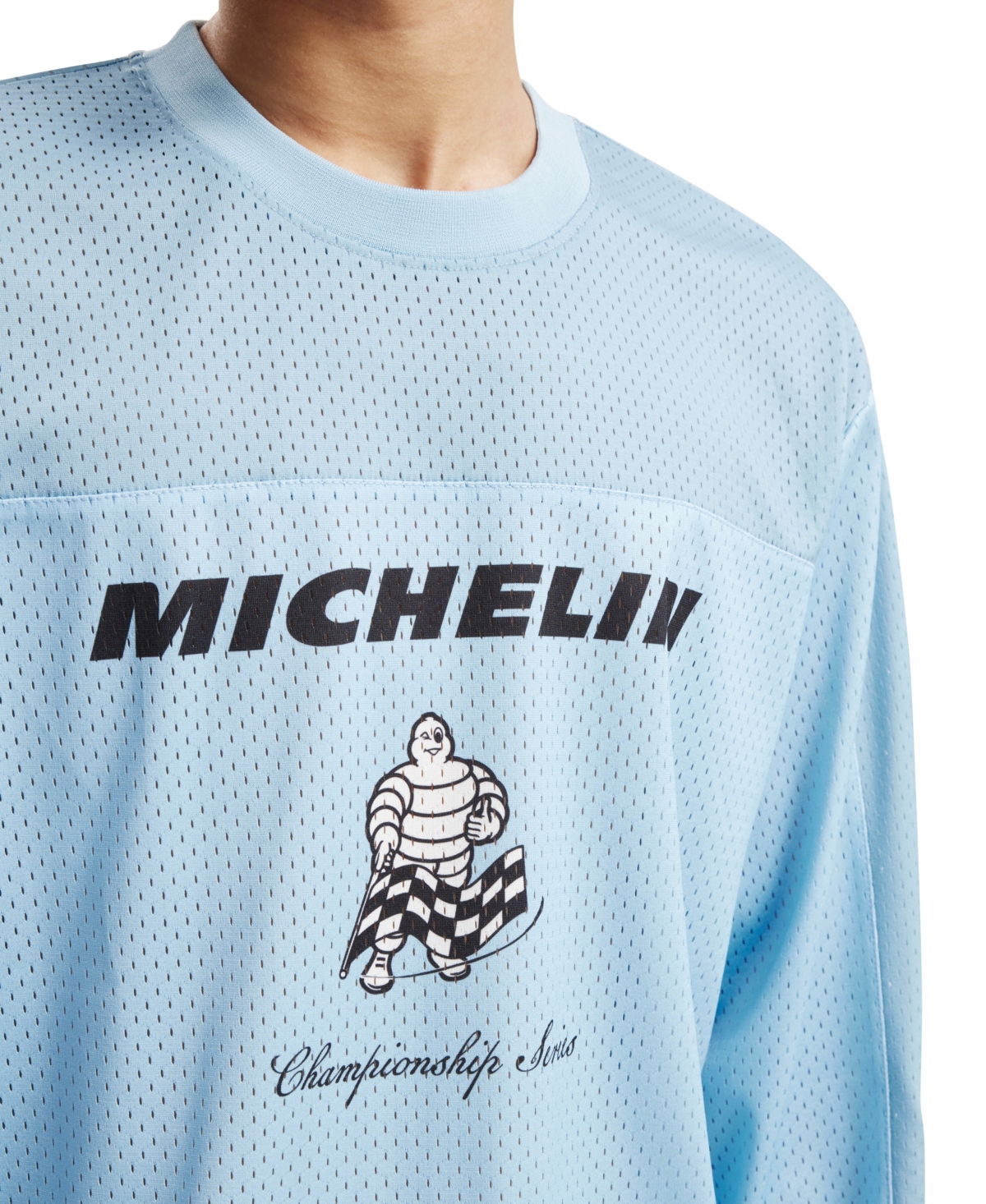 Shop Cotton On Men's Michelin Bmx Jersey T-shirt In Pearl Blue,late Night Blue,michelin