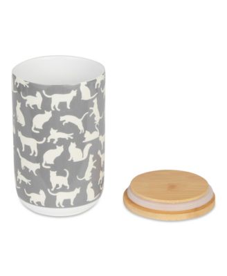 Ceramic Pet Treat Canister Cats Meow