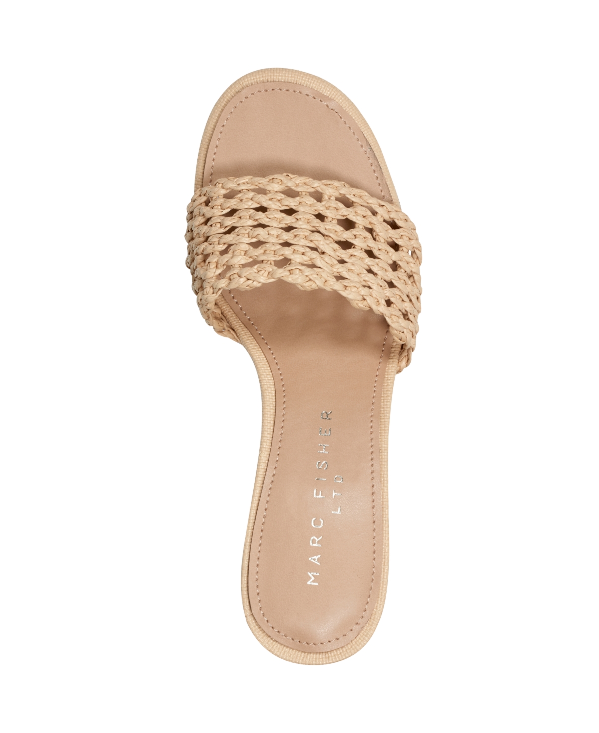 Marc Fisher Ltd Woven Block-heel Mule Sandals In Light Natural