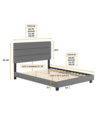Sicily Linen Upholstered Platform Bed Frame with Adjustable Headboard - Boyd Sleep