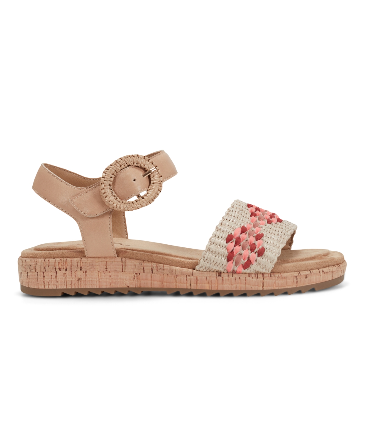 Earth Women's Padma Woven Band Ankle Strap Sandals In Coral,brown