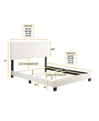 Florence Leatherette Upholstered Platform Bed Frame with Adjustable Headboard - Boyd Sleep