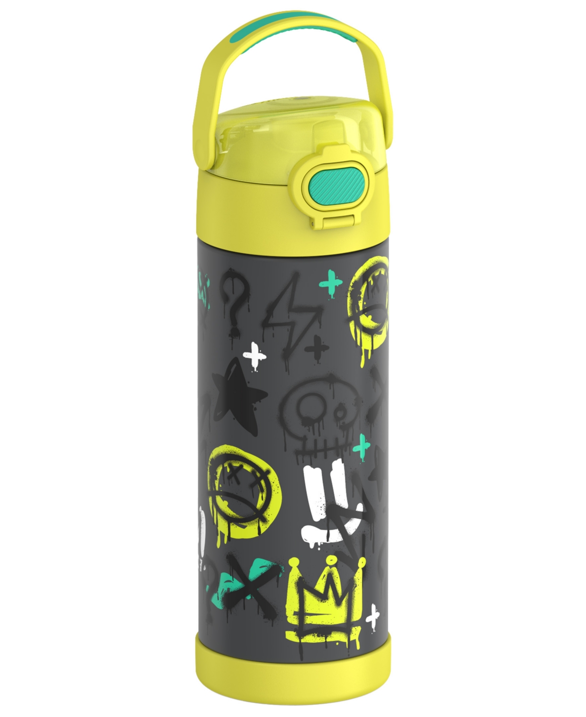 Thermos Funtainer 16 Oz. Water Bottle With Locking Lid In Graffiti Boy