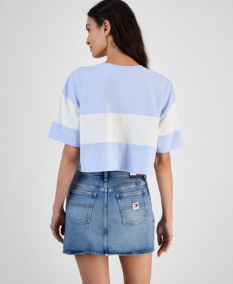 Women's Colorblock Cotton Crop T-Shirt