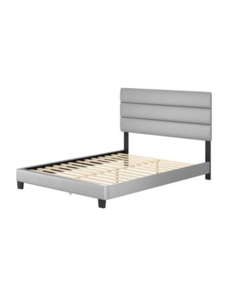 Piedmont Leatherette Upholstered Platform Bed Frame with Adjustable Headboard - No Box Spring Required