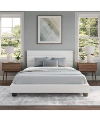Piedmont Leatherette Upholstered Platform Bed Frame with Adjustable Headboard - No Box Spring Required