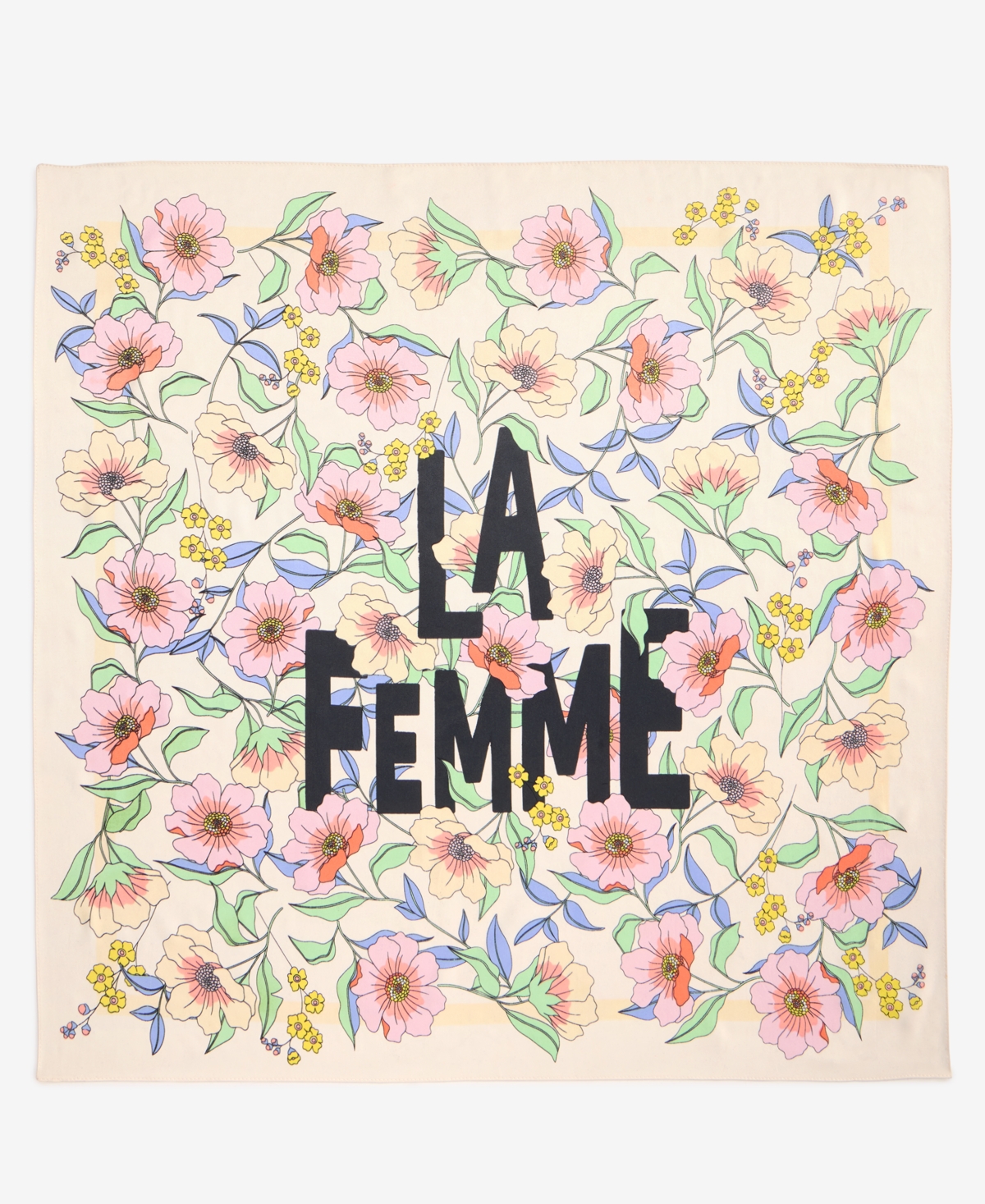 La Femme Floral Bandana Scarf, Exclusively at Macy's - Ivory Multi
