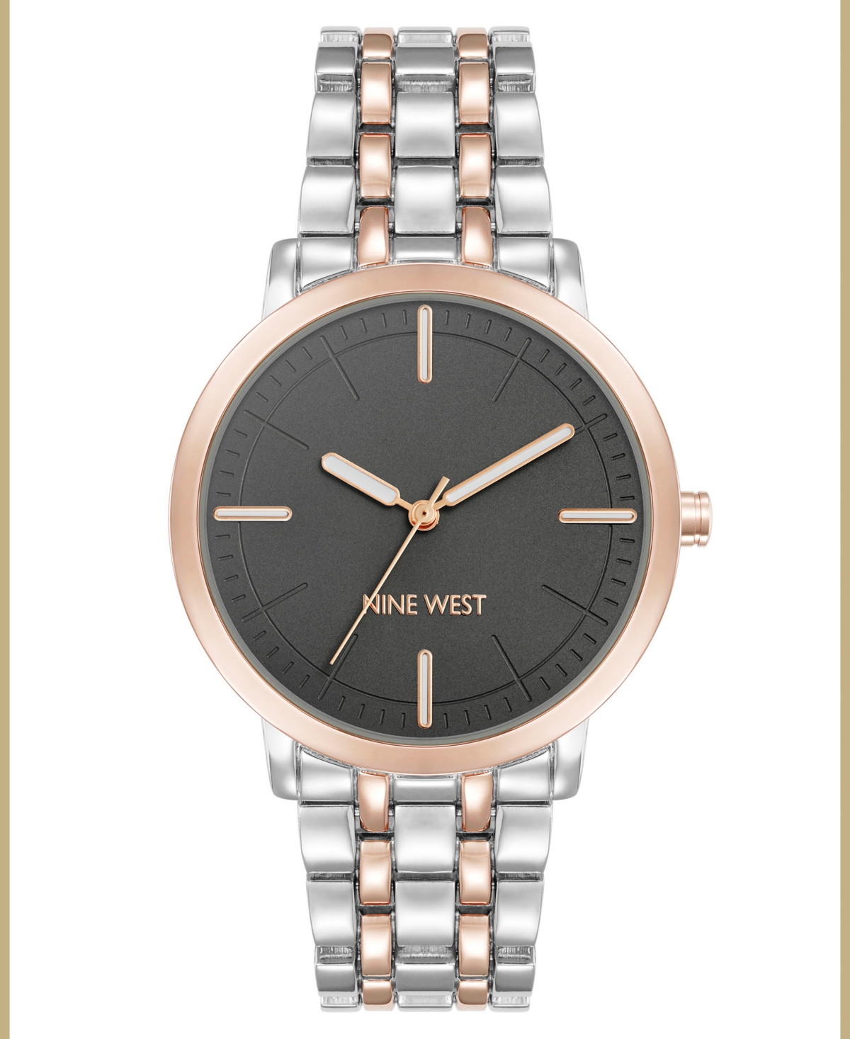 Women's Quartz Gray and Two-Tone Metal Alloy Bracelet Watch, 36mm - Gray, Silver-Tone, Rose Gold-Tone