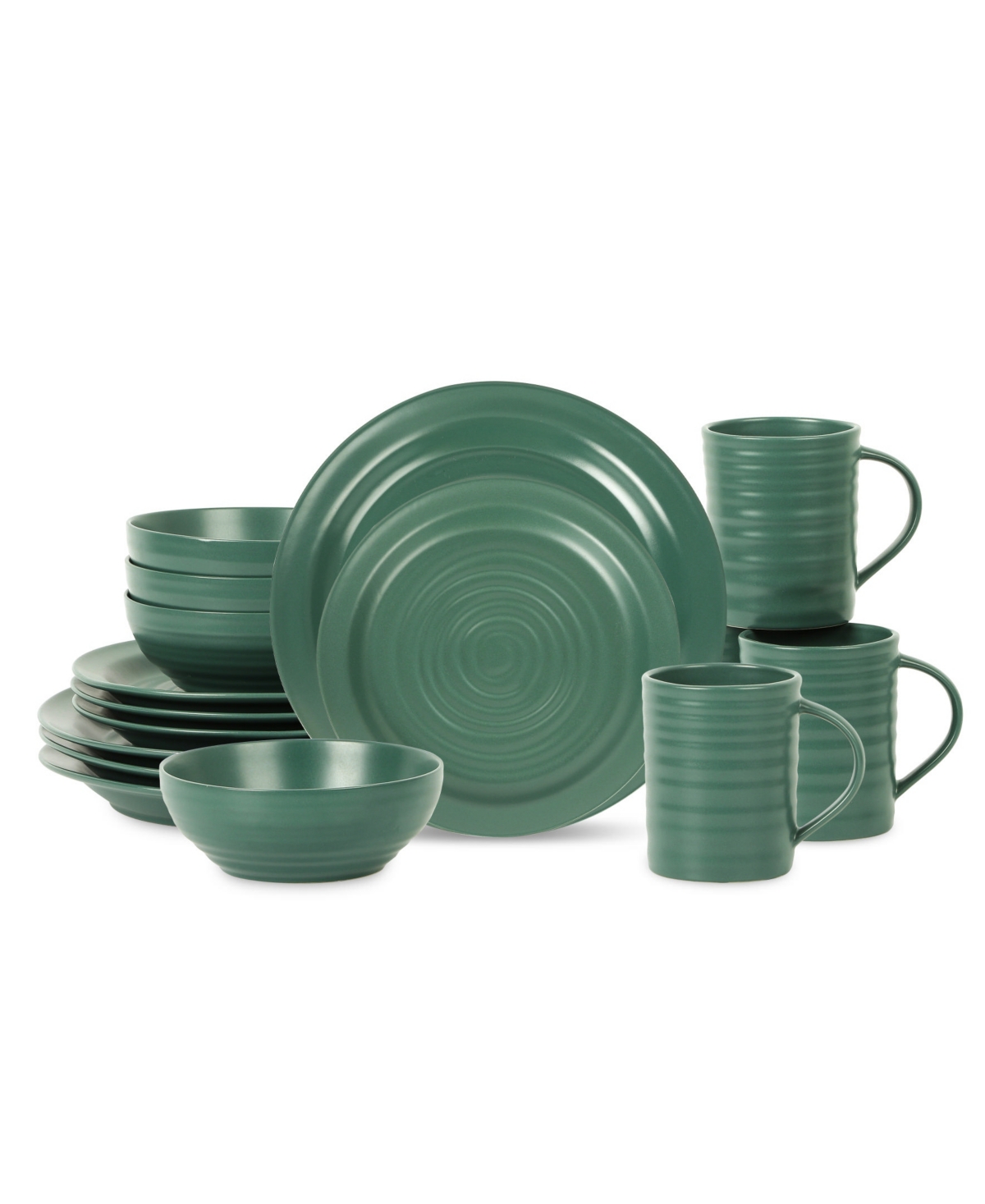 Orbit 16 Pc. Dinnerware Set, Service for 4 - Green
