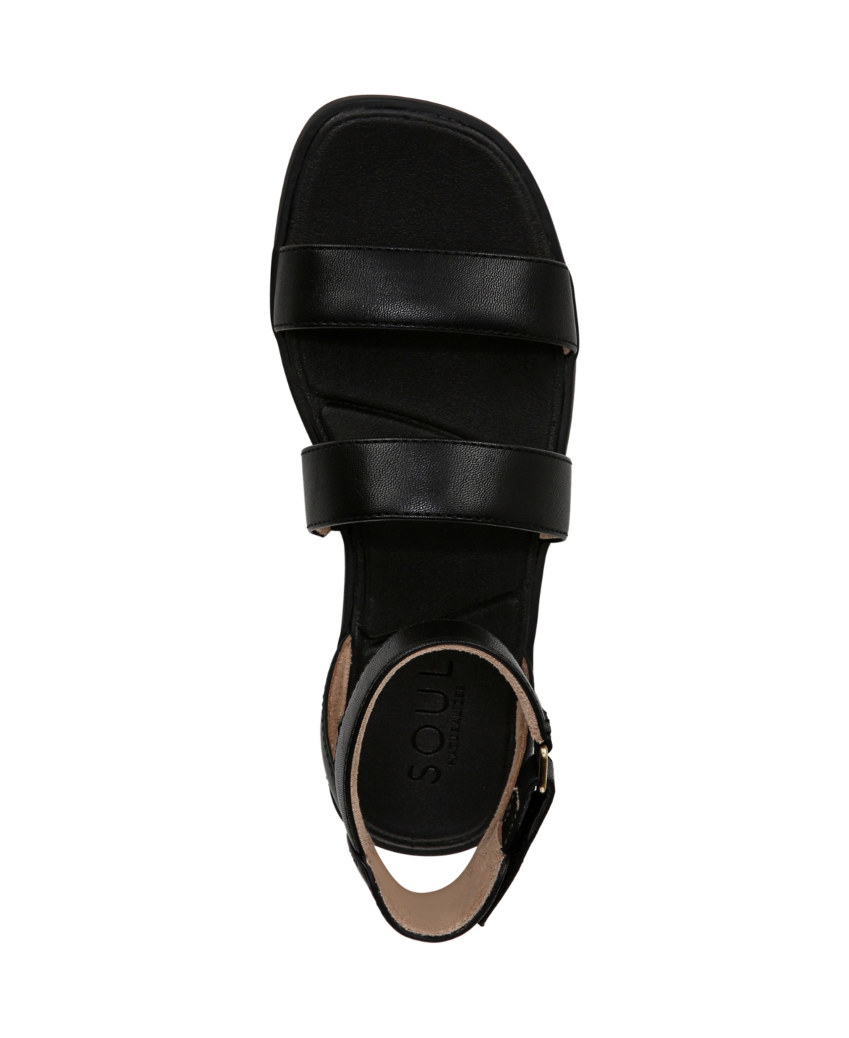 Shop Soul Naturalizer Women's Fiesta Ankle Strap Footbed Flat Sandals In Black Faux Leather